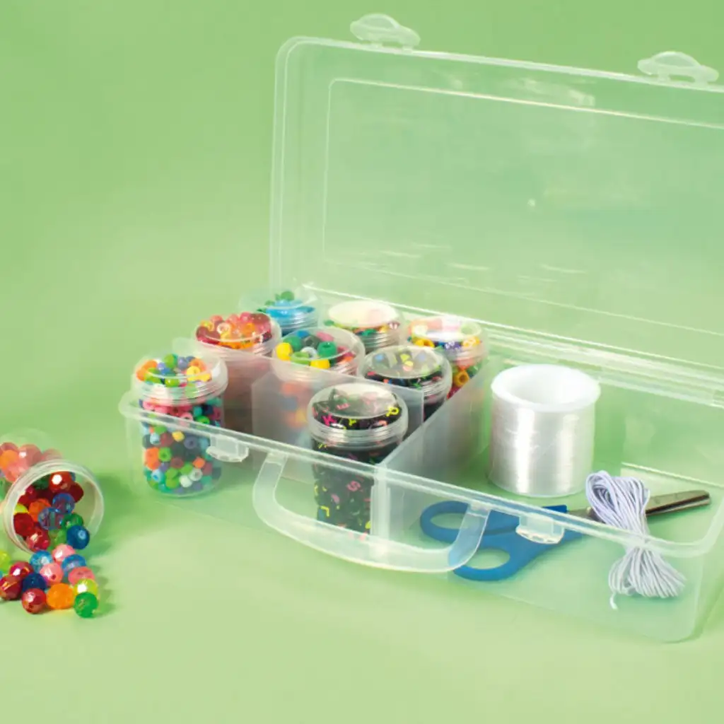 Playbox: Прозрачен контейнер за съхранение с 2 отделения 26x13x6cm изображение 1