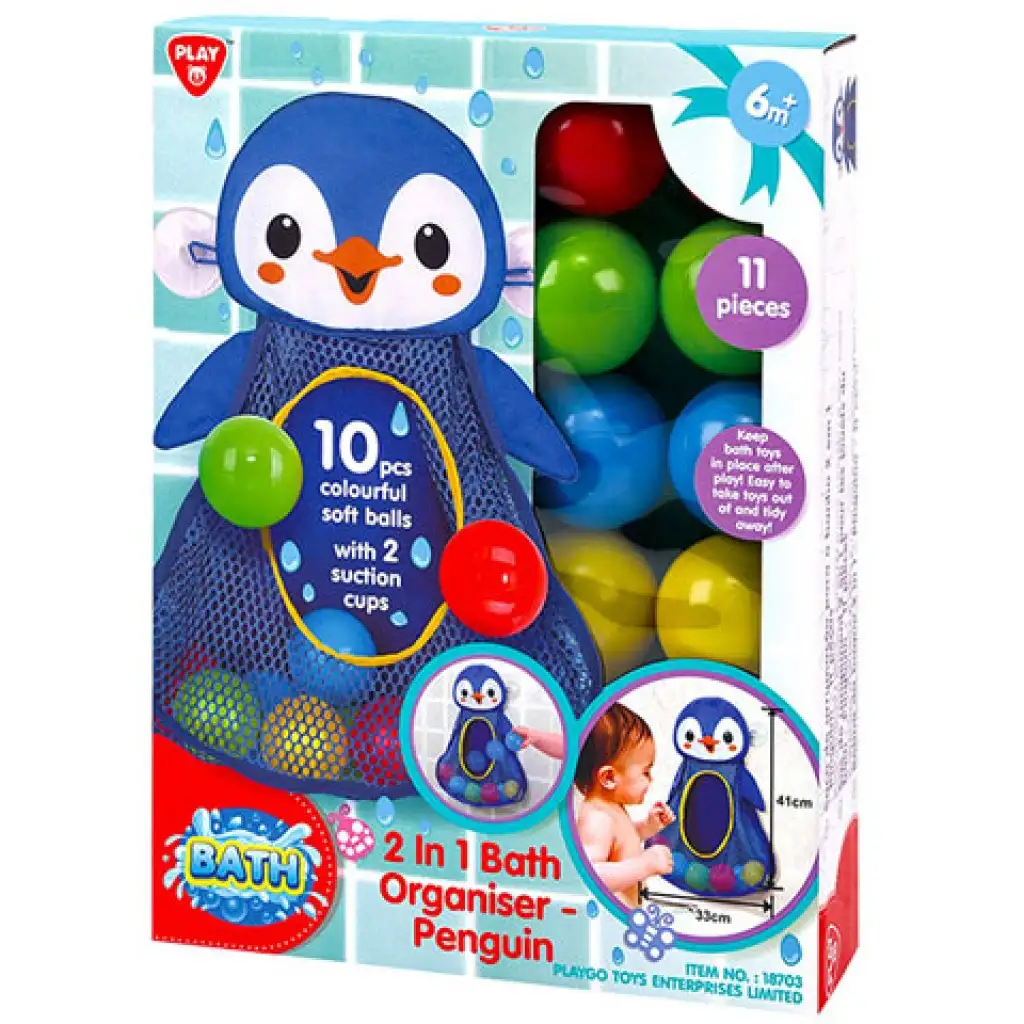 Playgo: Пингвинска играчка за баня с топки изображение 1