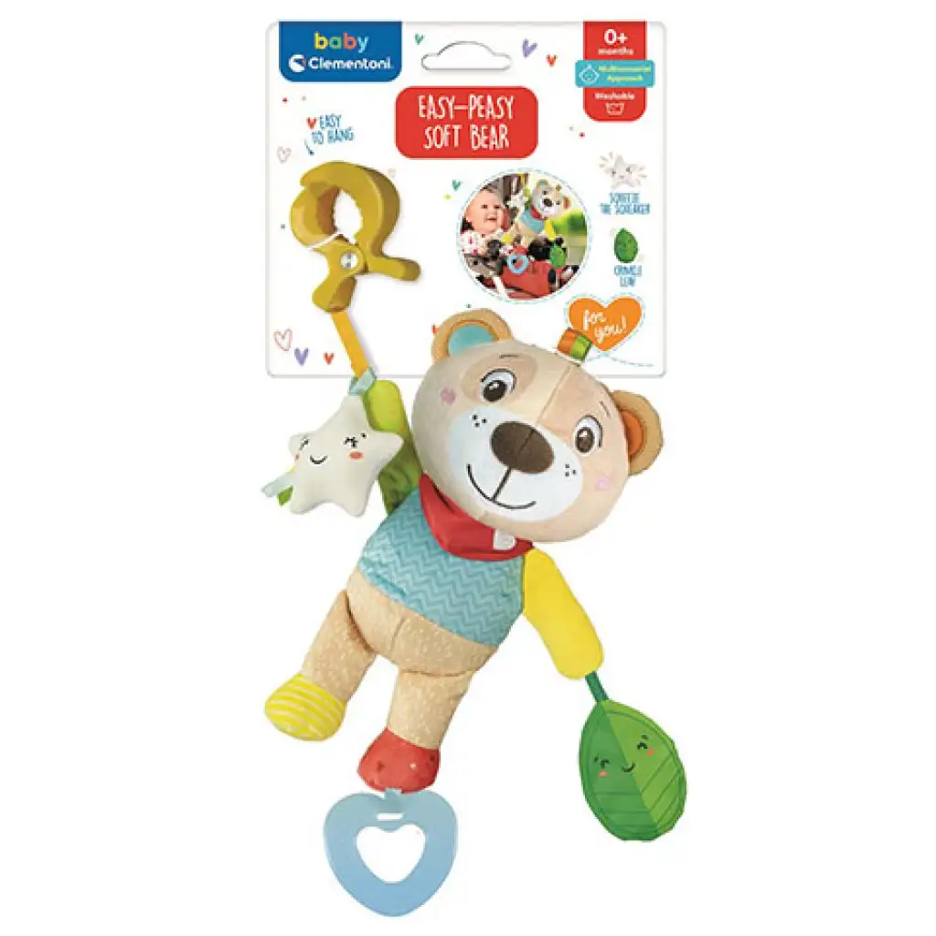 Плюшено мече за закачане на количка - Clementoni baby изображение 1