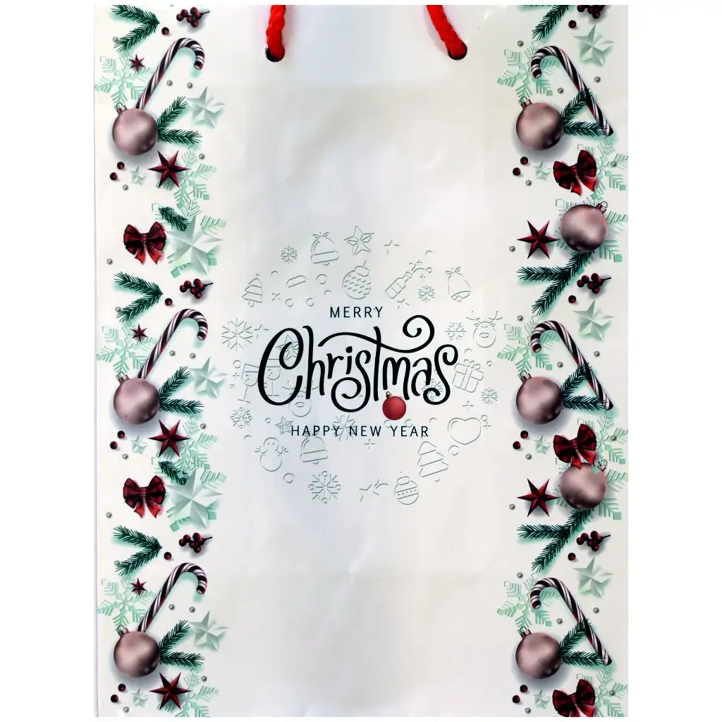 Подаръчна чанта с мотиви Merry Christmas 17,5x22,5x9,5cm изображение 1
