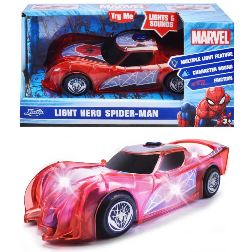 Marvel: Светлинен герой Питър Паркър автомобил с ефекти на светлина и звук - Jada Toys изображение 1