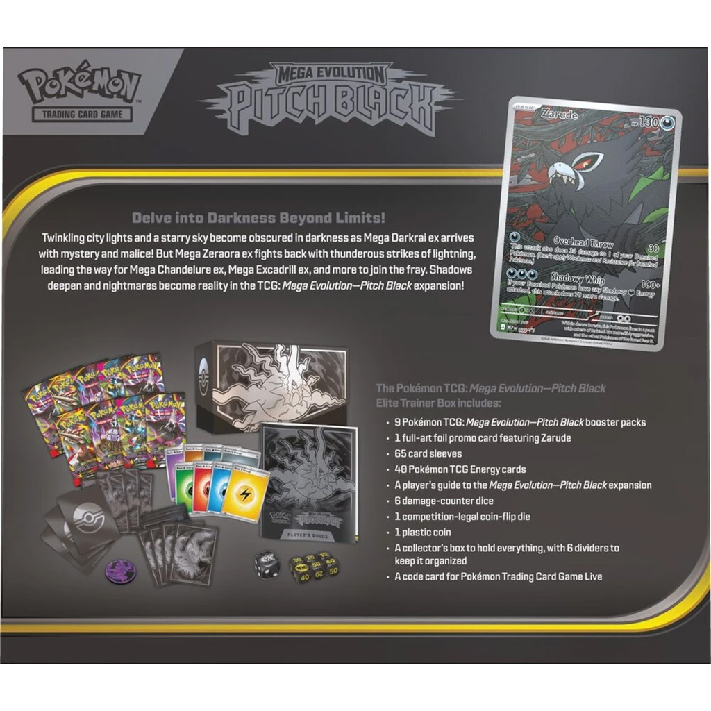 Pokémon TCG: Мега еволюция Pitch Black Elite Trainer Box изображение 2