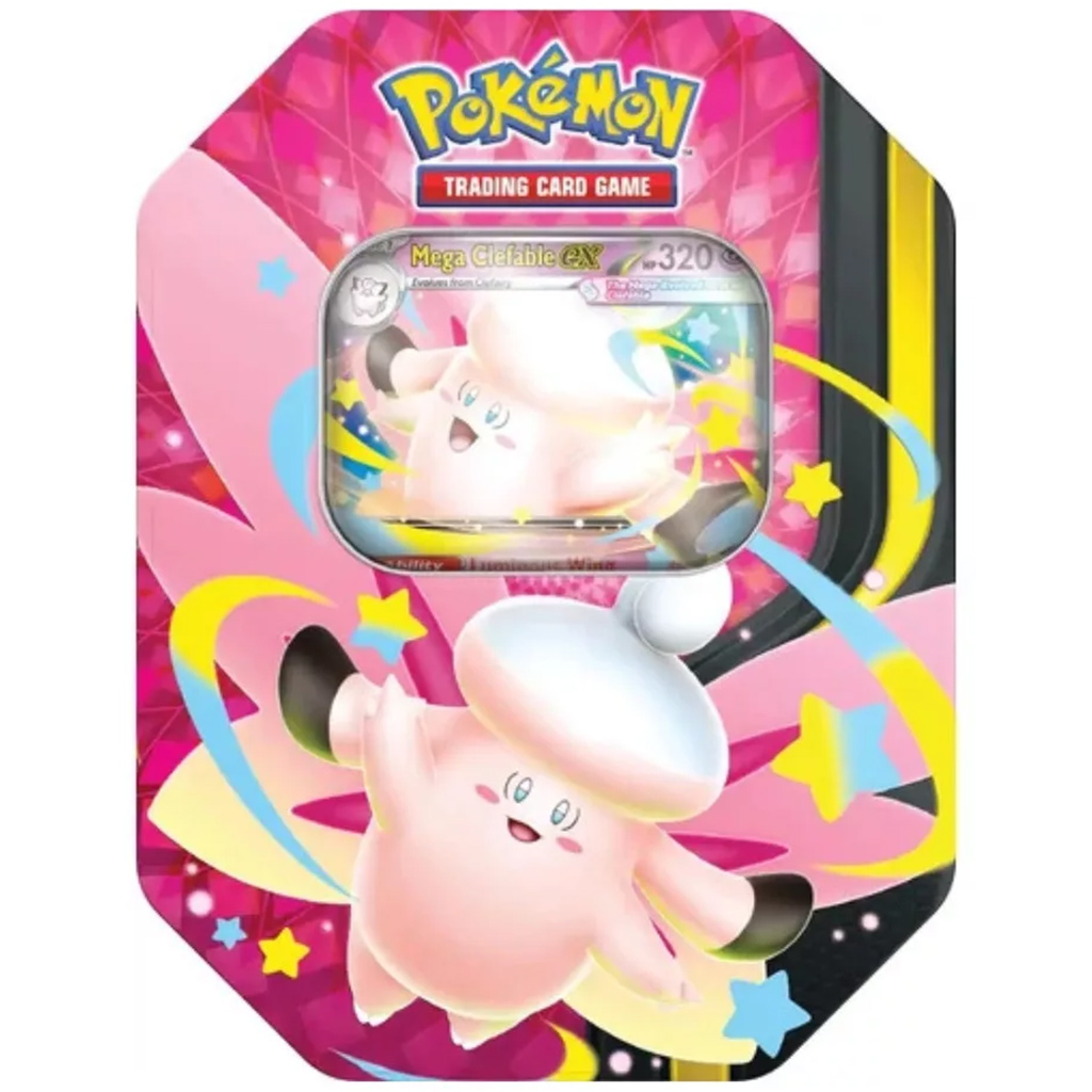 Pokémon TCG: Mega Moonlit Tin колекционерска кутия с карти в два варианта 1бр изображение 3