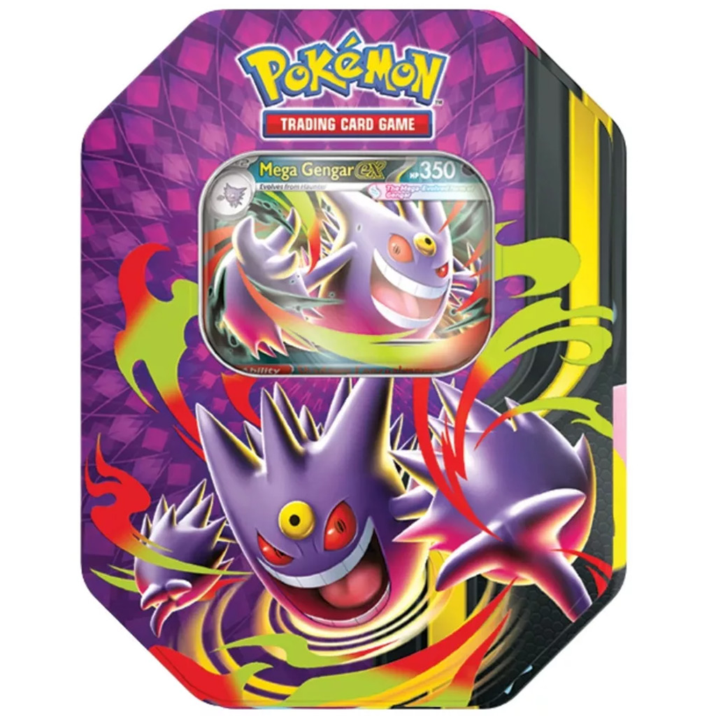 Pokémon TCG: Mega Moonlit Tin колекционерска кутия с карти в два варианта 1бр изображение 1