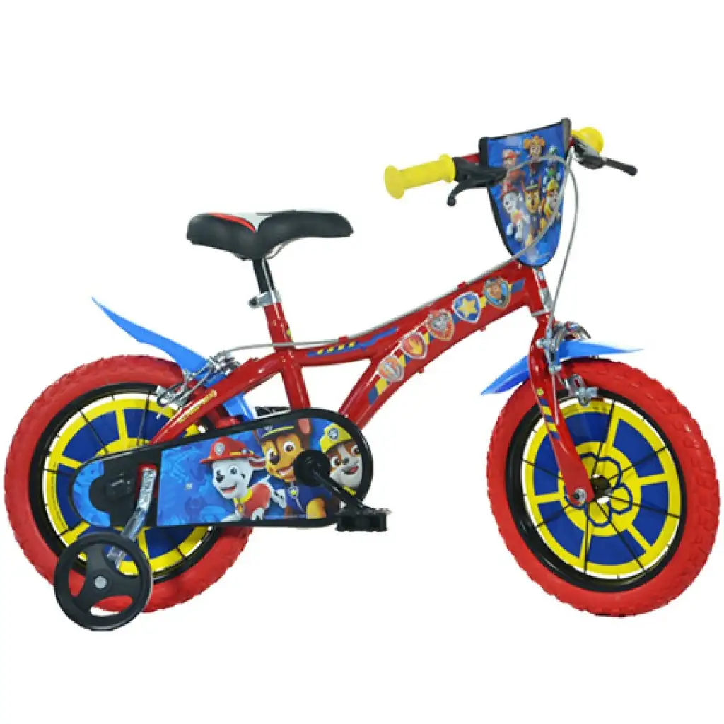 Полиция на лапите червено-синя детска колело размер 14 - Dino Bikes велосипед изображение 1