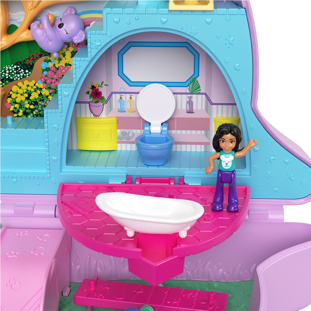 Polly Pocket Кенгурска чанта с животни - Mattel изображение 4