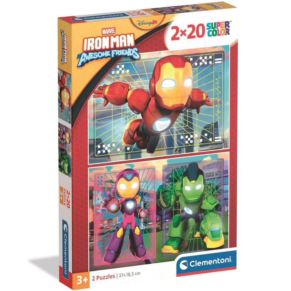 Приятелите на Железния човек 2x20бр. Supercolor пъзел - Clementoni изображение 1