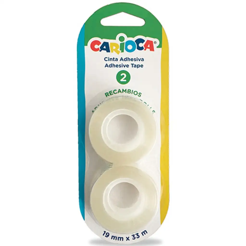 Прозрачно тиксо 1,9смx33м 2бр. комплект - Carioca изображение 1