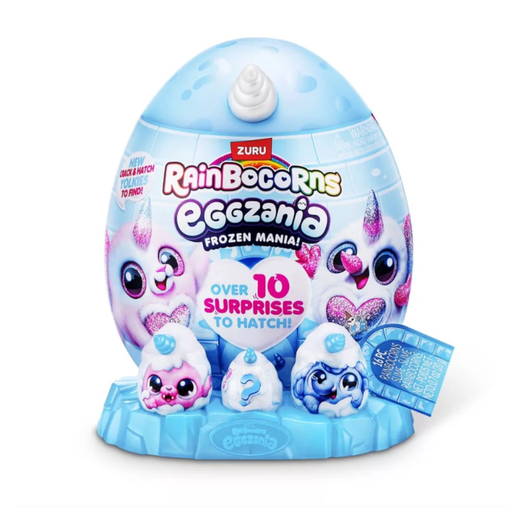 Rainbocorns Eggzania изненадващо яйце с интерактивен плюш - зимни приятели изображение 1