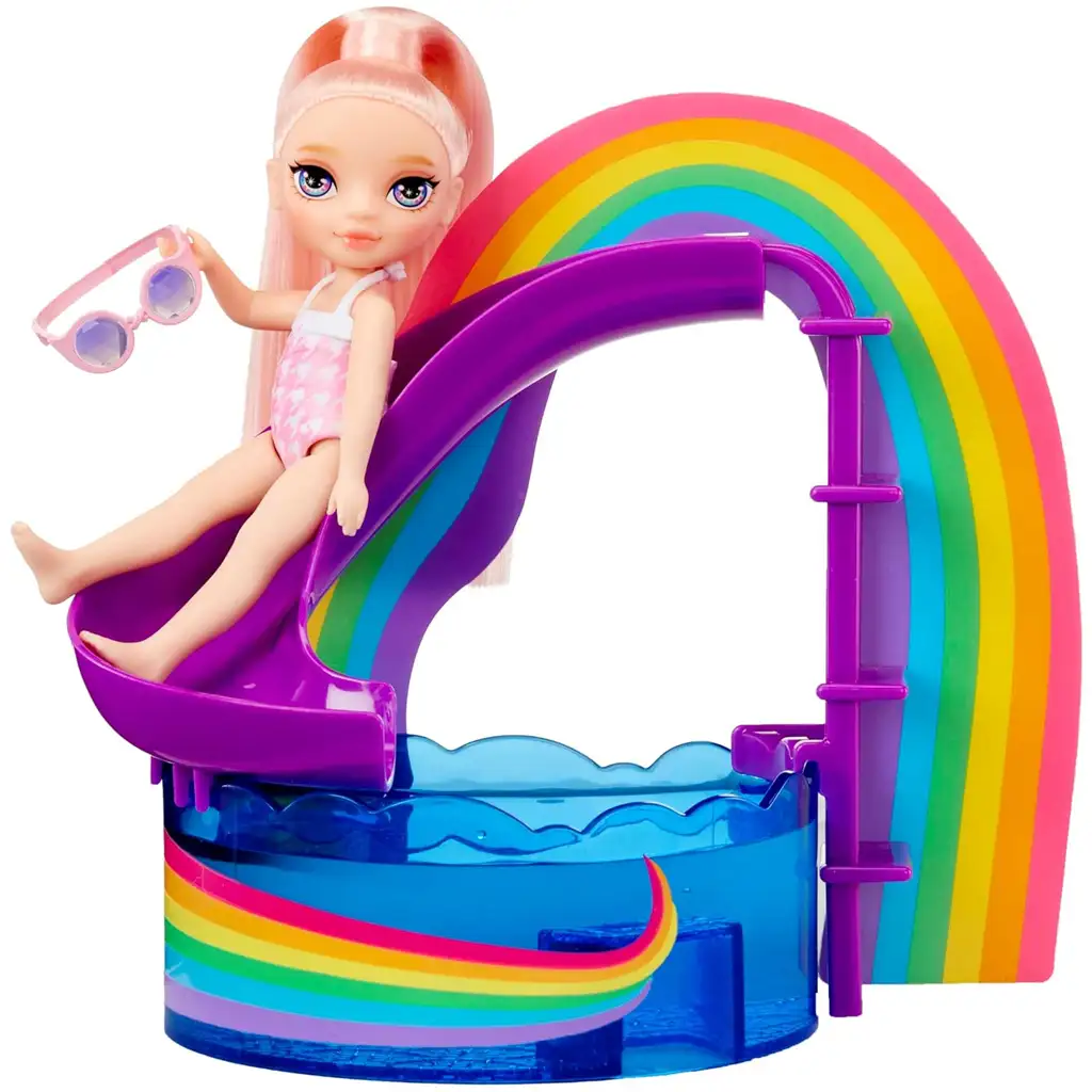 Rainbow High: Игрална комплектация с басейн и кукла Blush Parker изображение 4