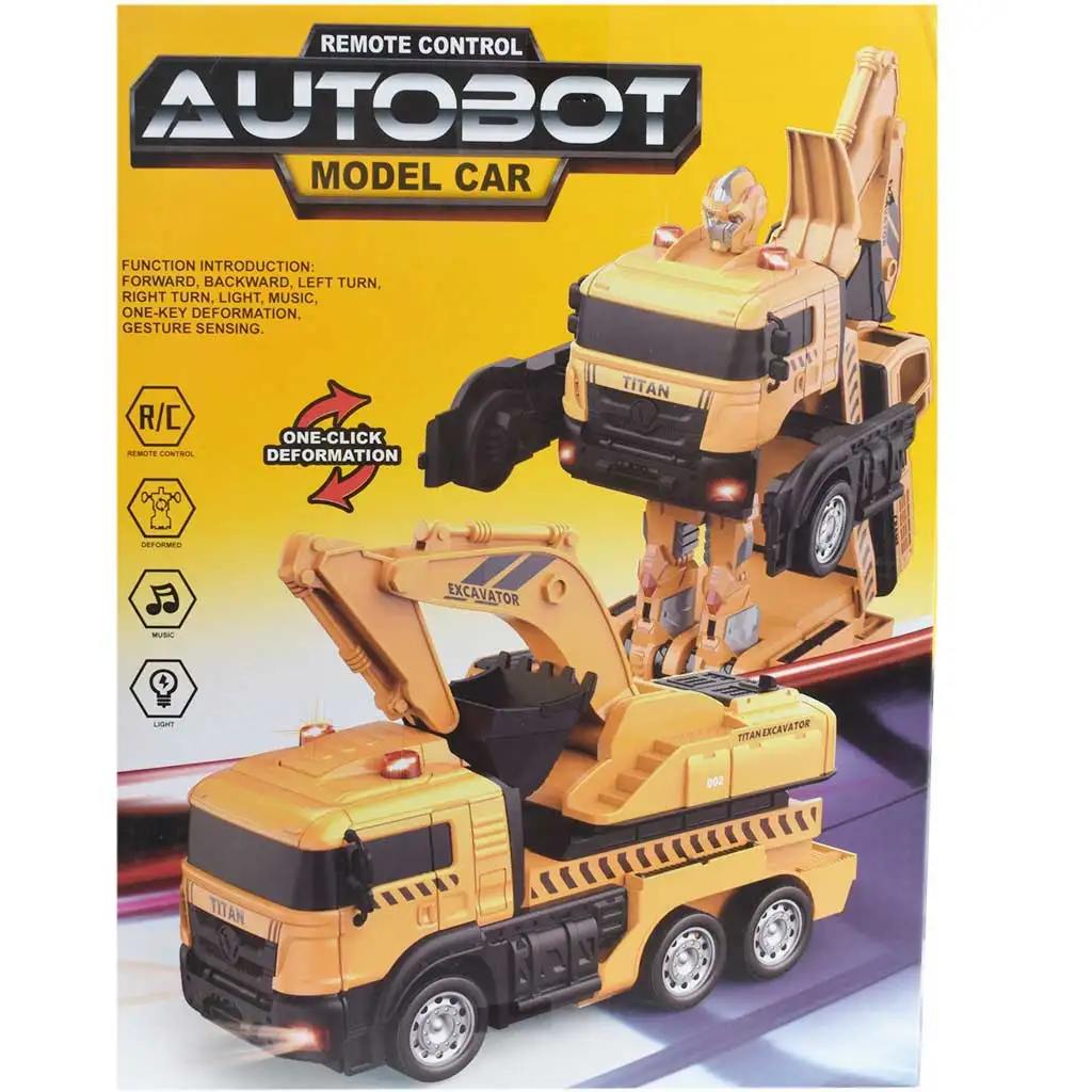 RC Дистанционно управление Autobot Titan робот трансформиращ се кран автомобил 27MHz 26cm изображение 7