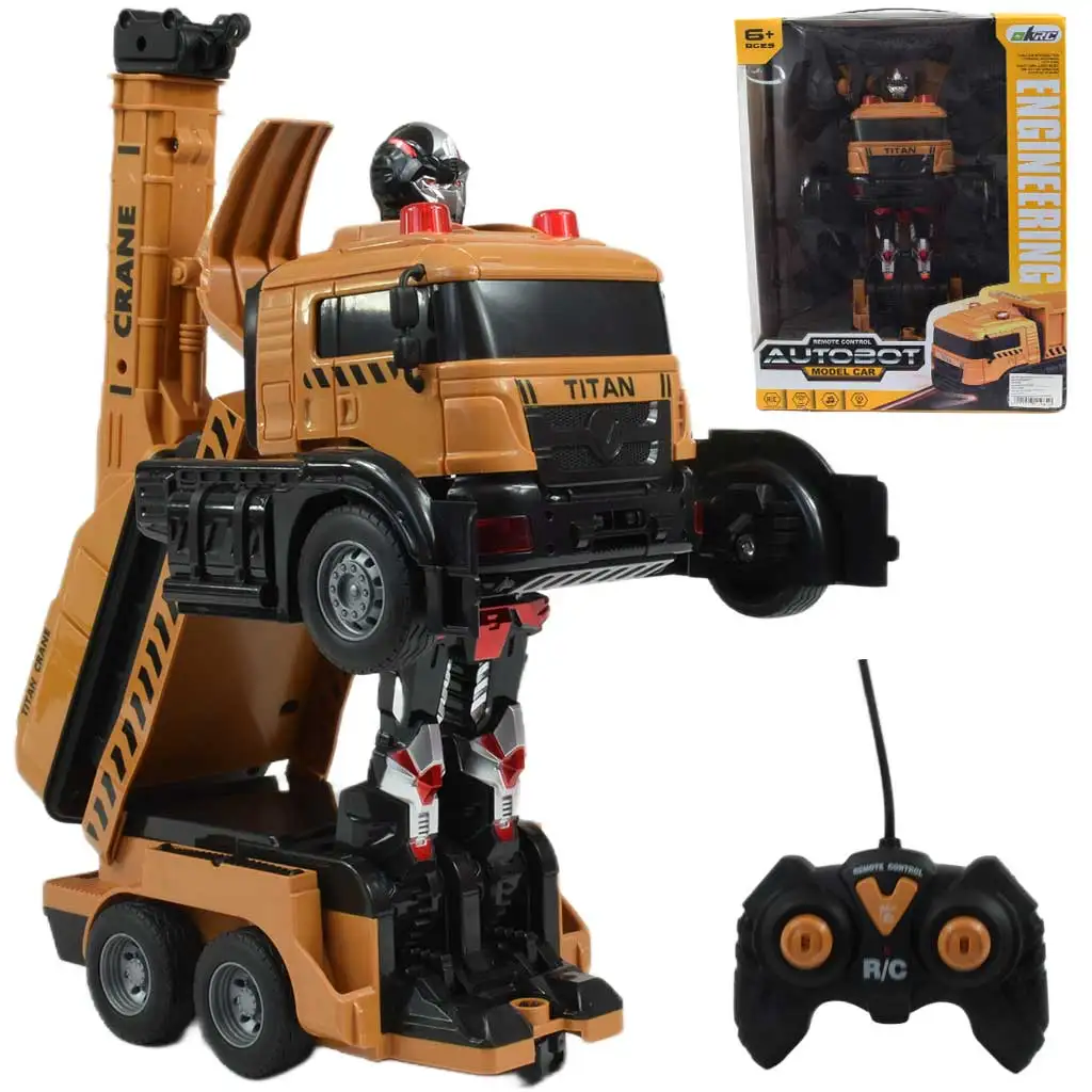 RC Дистанционно управление Autobot Titan робот трансформиращ се кран автомобил 27MHz 26cm изображение 1