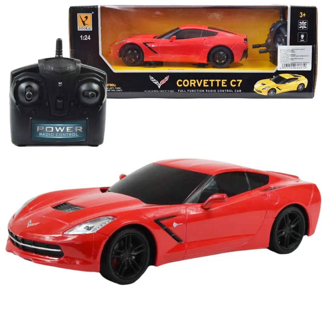 RC Дистанционно управление Chevrolet Corvette C7 дистанционно управление кола 1/24 мащаб 19см в различни цветови варианти 1бр изображение 1