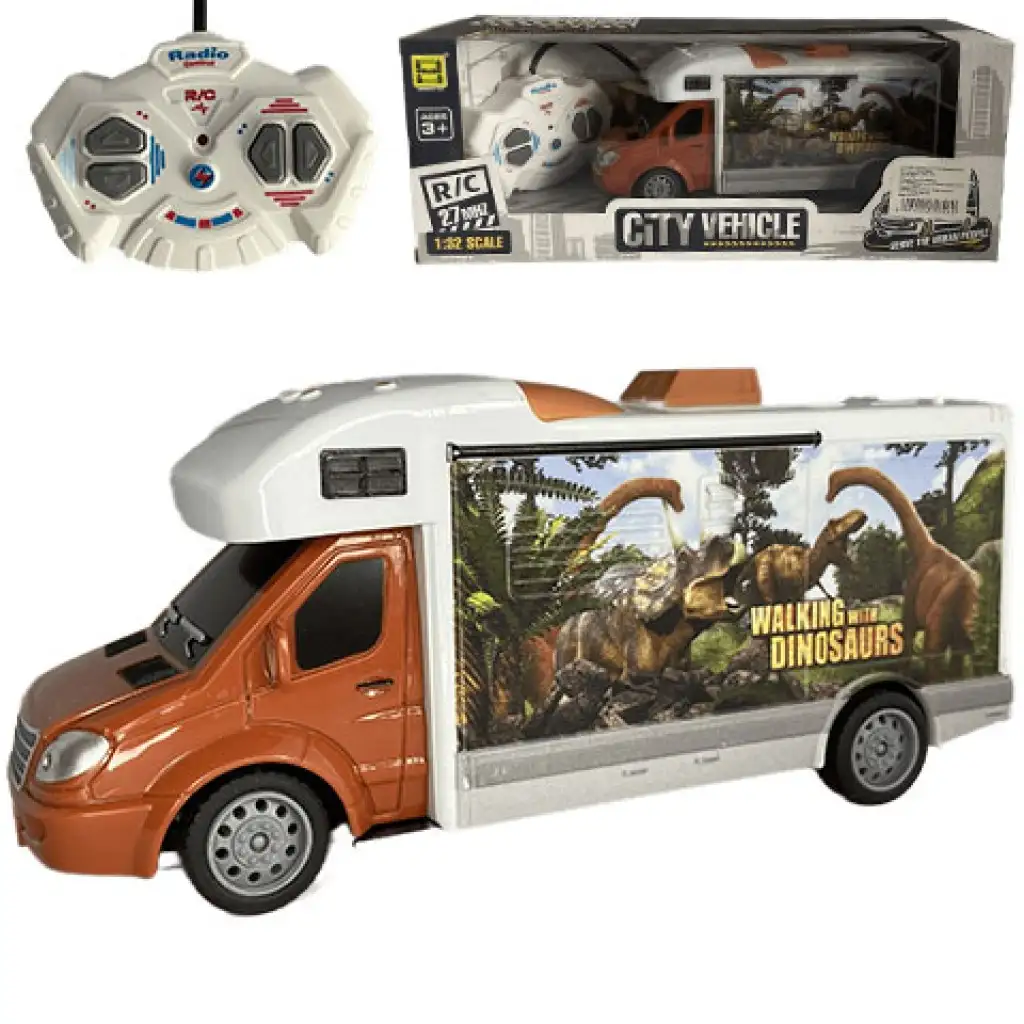 RC Дистанционно управление Walking with Dinosaurus каравана с осветление 27MHz 1/32 мащаб 25см изображение 1