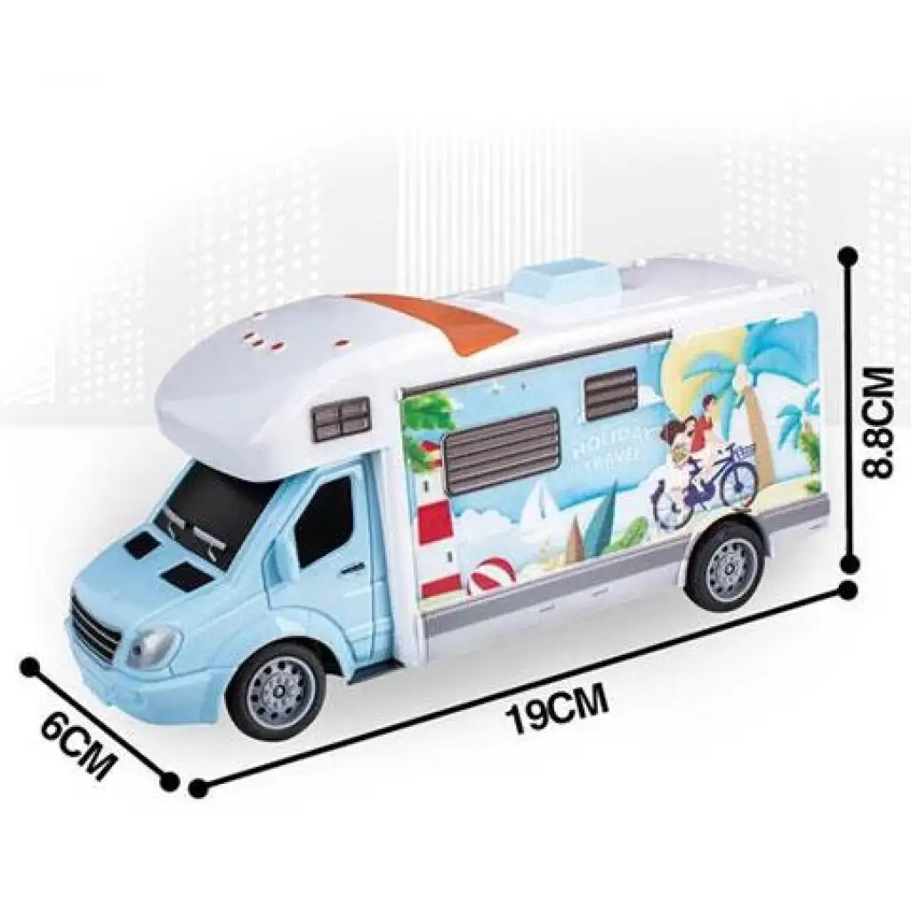 RC дистанционно управляван кемпер Holiday Travel с осветление 27MHz в мащаб 1/32 20cm изображение 4