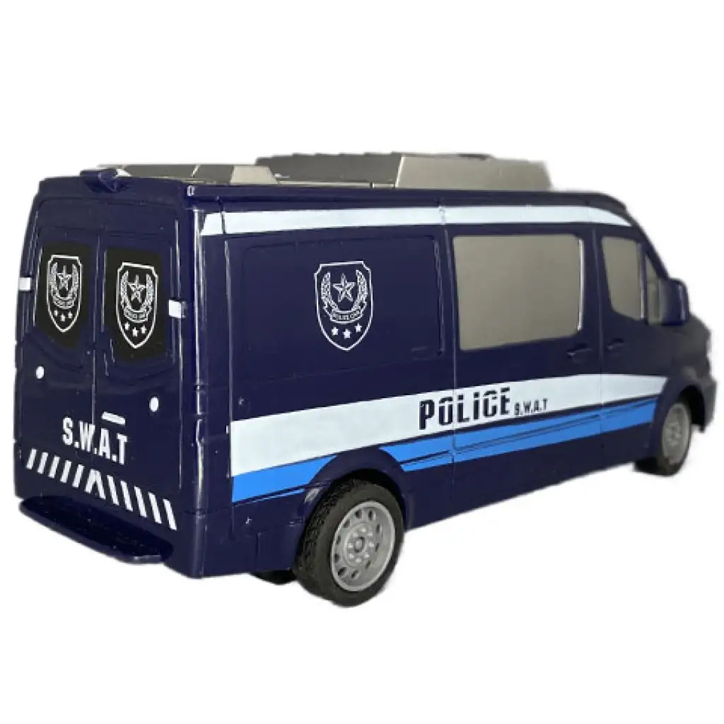 RC Дистанционно управляван SWAT полицейски бус с осветление 27MHz 1/32 мащаб 25см изображение 2