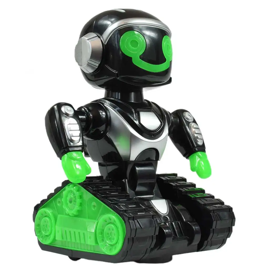 RC Интерактивен дистанционно управляван MacroBot в черно-зелено с светлина и звук 20см изображение 3