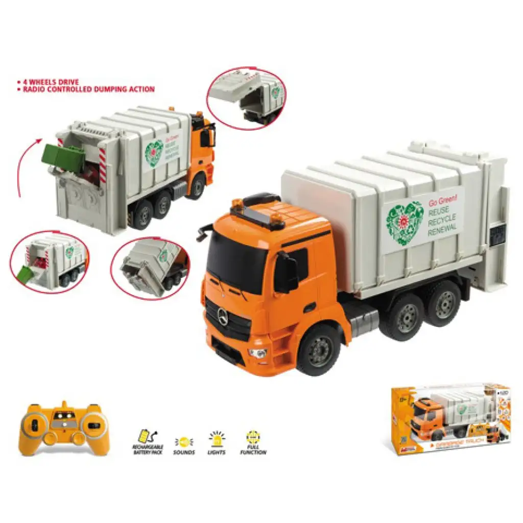 RC Mercedes Arocs дистанционно управляван камион за боклук 1:20 с светлина и звук 2,4GHz изображение 2