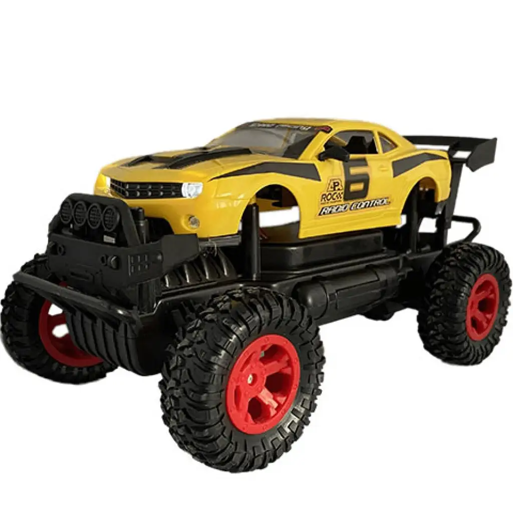 RC Off-Road дистанционно жълто Camaro с светлина 27 MHz 29см 1/14 мащаб изображение 3