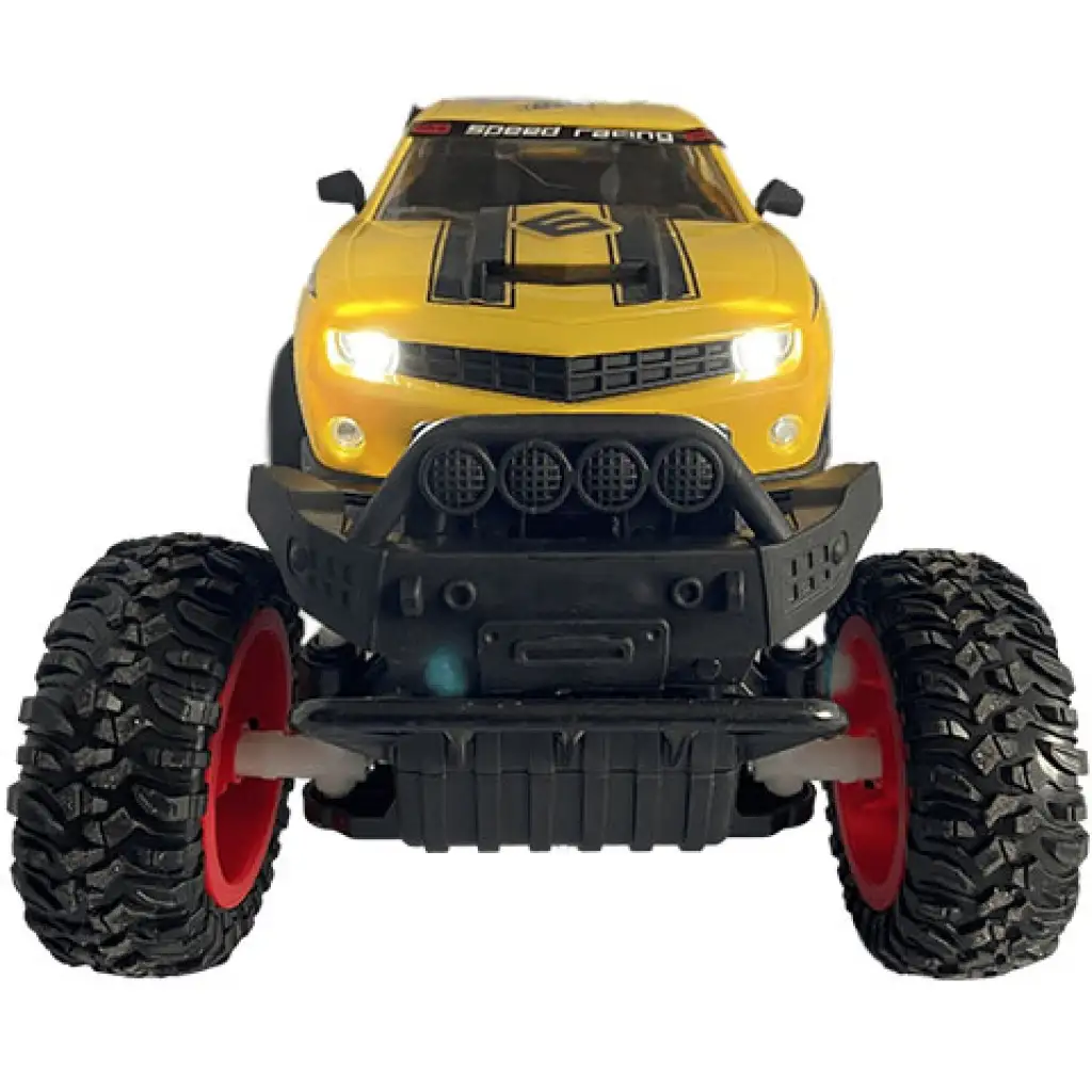 RC Off-Road дистанционно жълто Camaro с светлина 27 MHz 29см 1/14 мащаб изображение 4