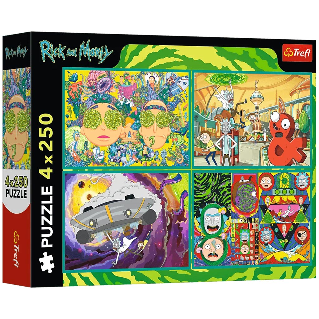Rick и Morty Луди приключения 4x250бр. пъзел - Trefl изображение 1