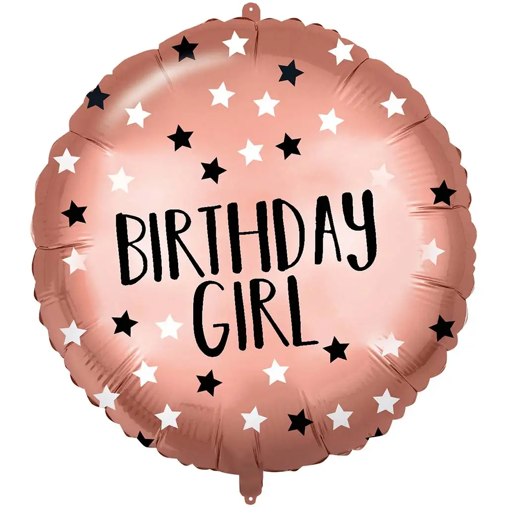Рожден ден фолиен балон – с надпис "Birthday Girl", розово злато, 46 см изображение 1