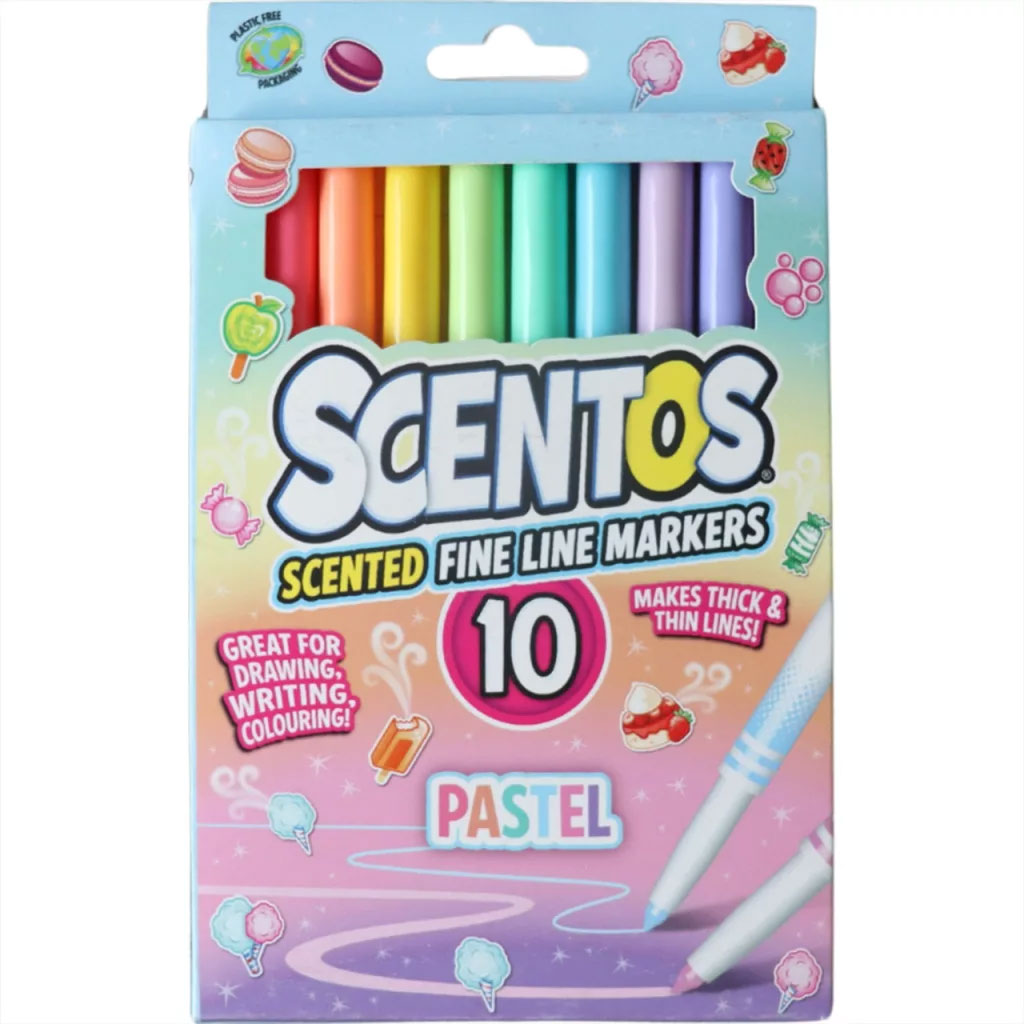 Scentos Ароматни, фини маркери, пастелни цветове, 10 бр. изображение 1