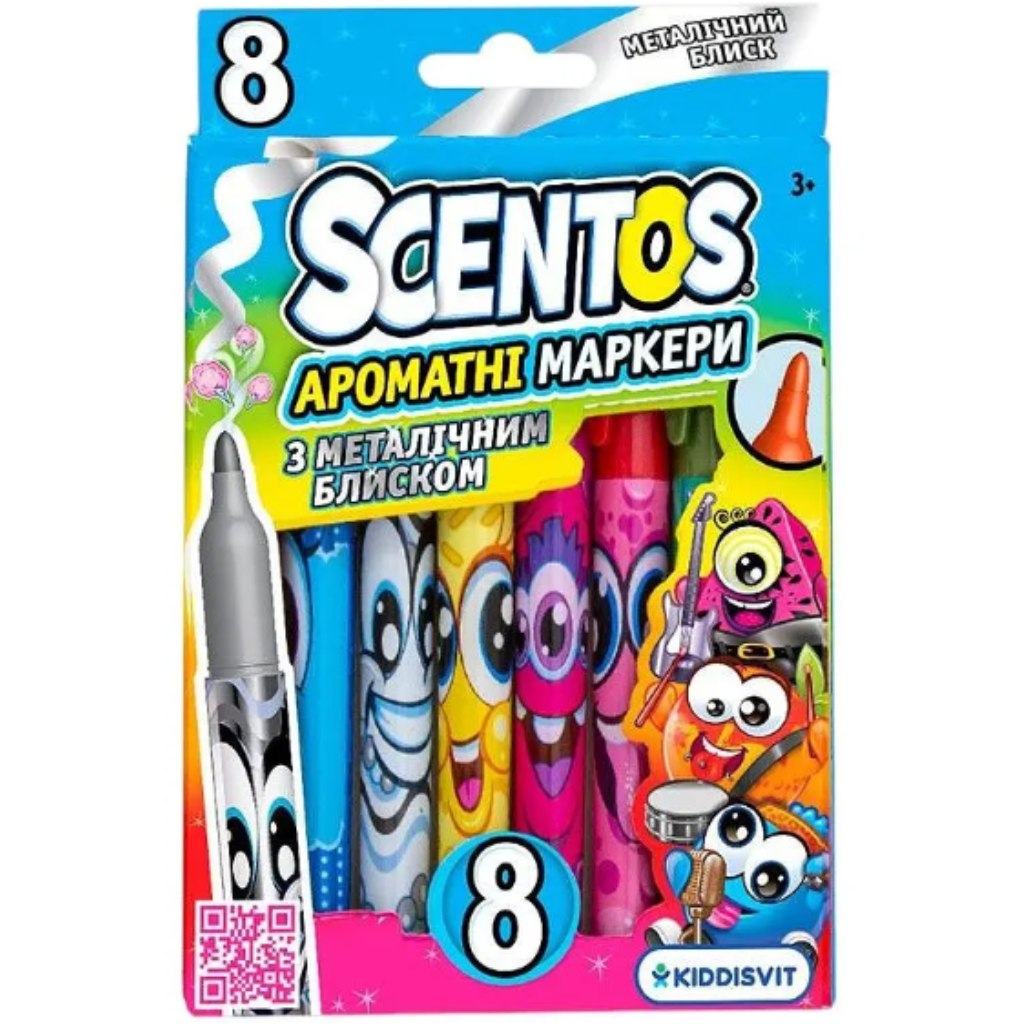 Scentos ароматни металически 8бр. флумастери комплект изображение 1