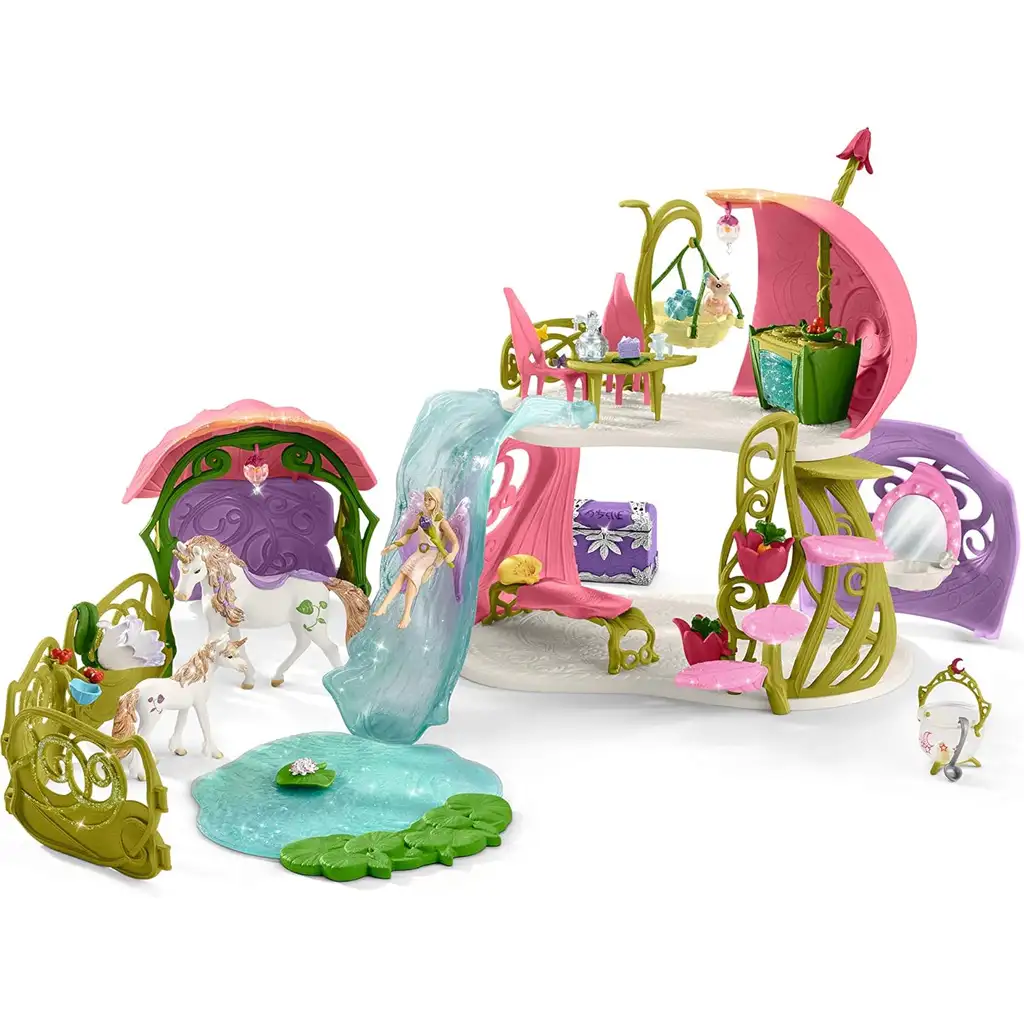 Schleich: Bayala - Блестяща цветна къща с еднорози, конюшня и езеро (42455) изображение 2