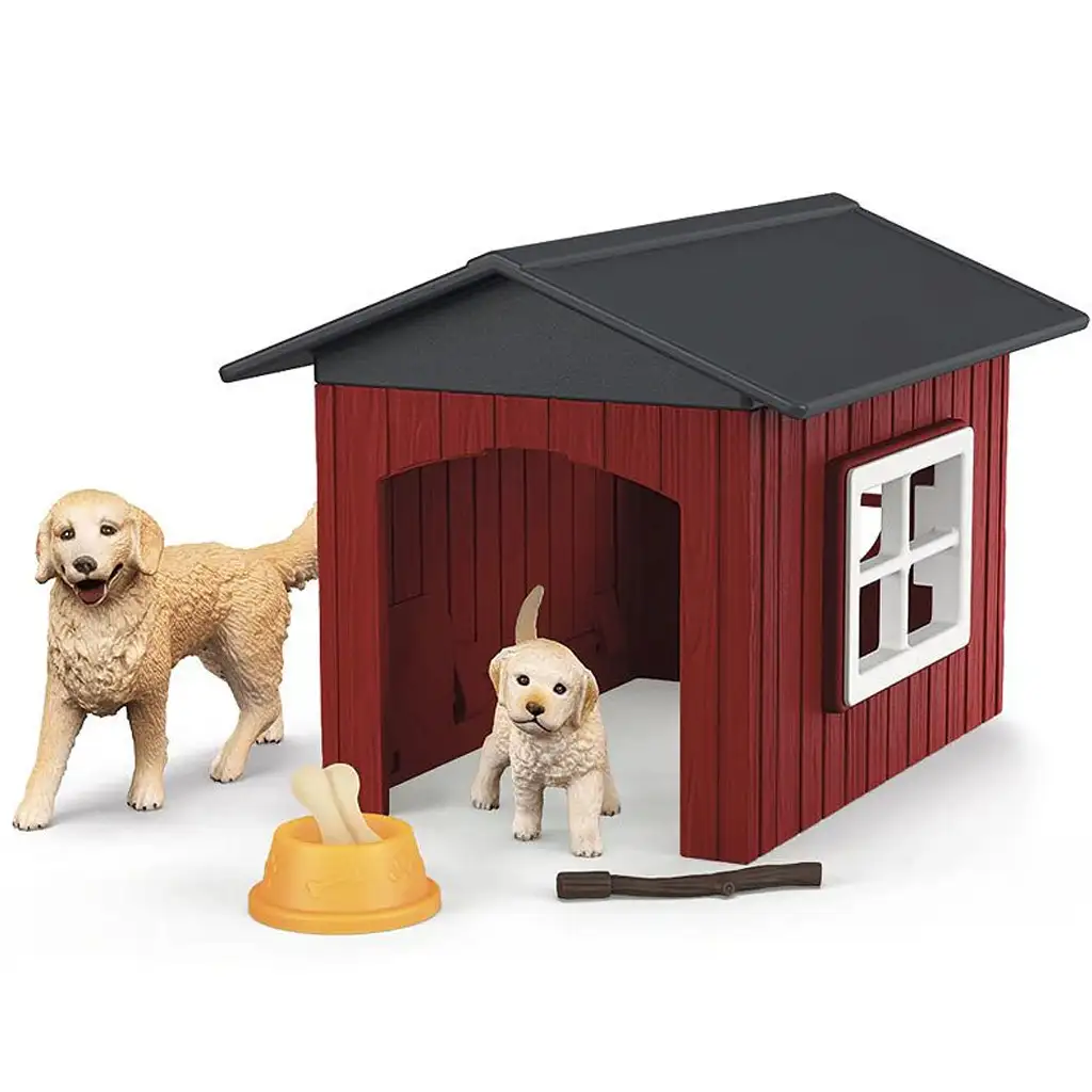 Schleich Farm World – Кучешка къща с кученца Golden Retriever (42722) изображение 2