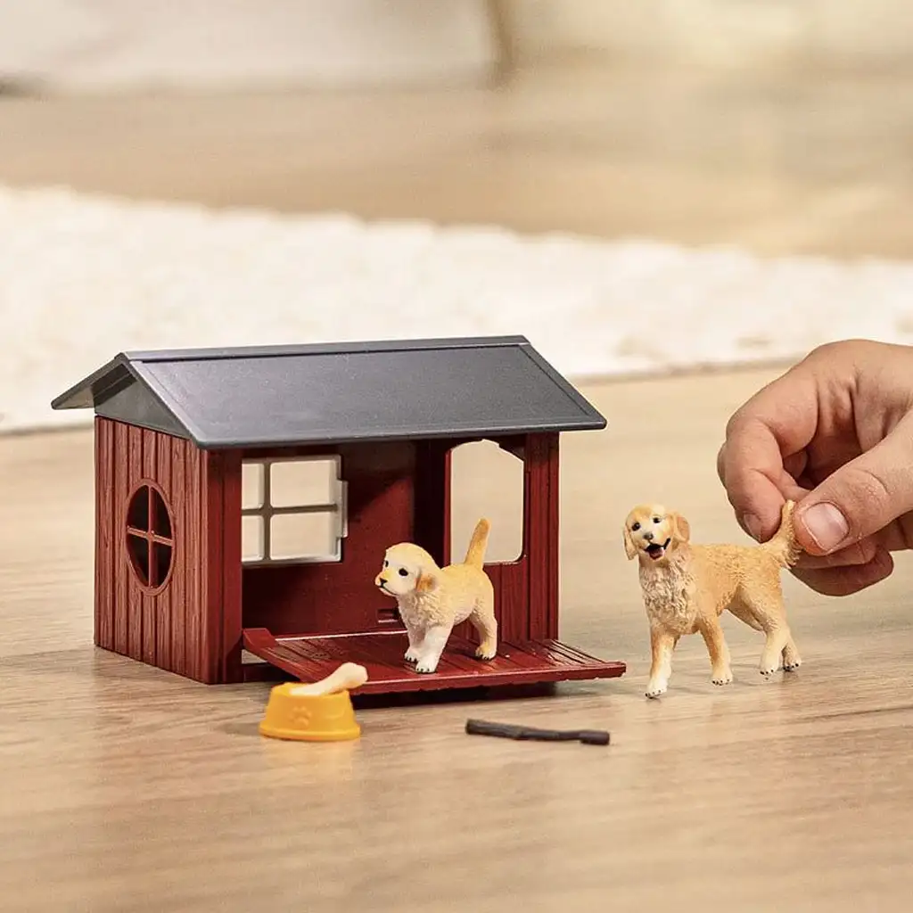 Schleich Farm World – Кучешка къща с кученца Golden Retriever (42722) изображение 3