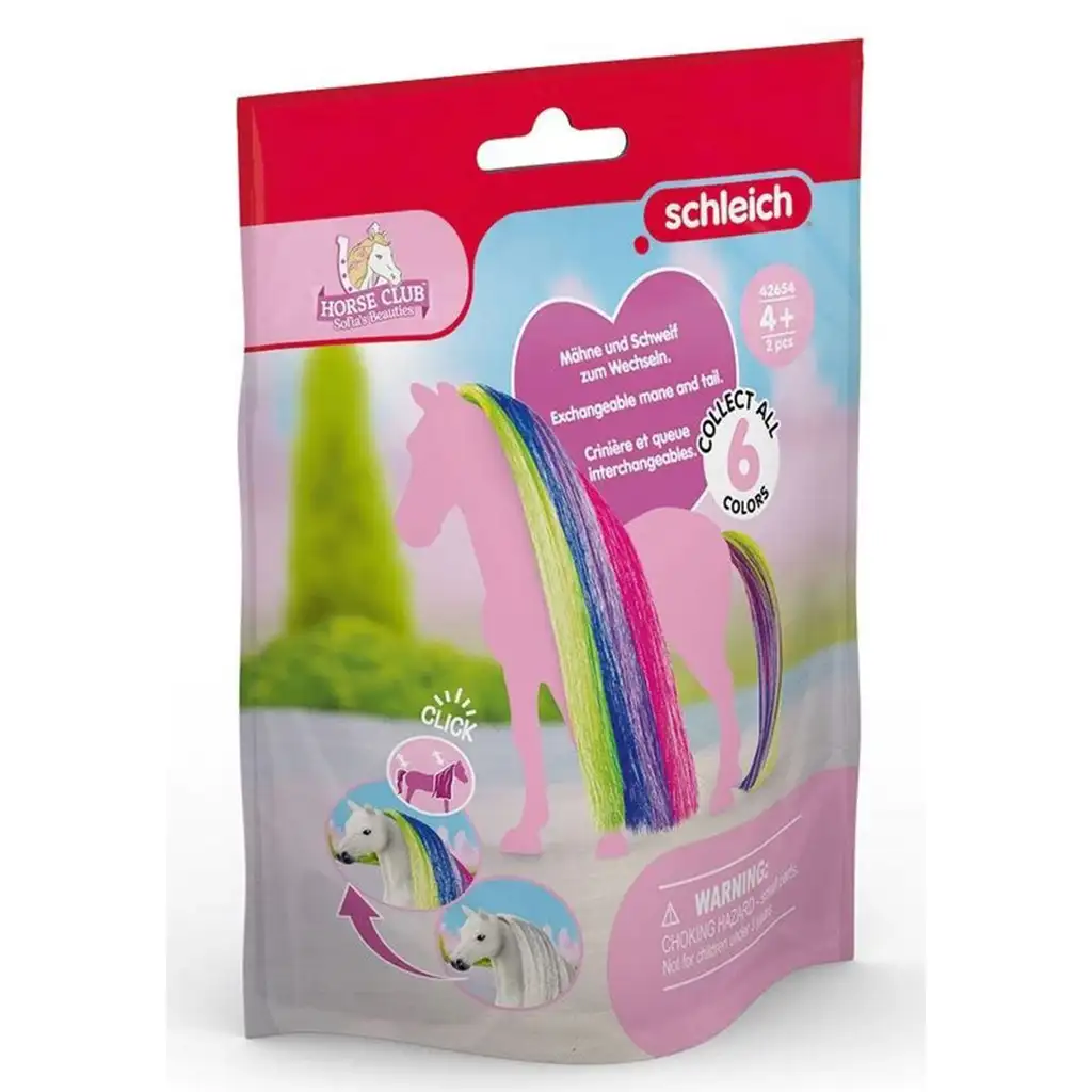 Schleich Horse Club: Красотите на София - Комплект за допълнение с дъгови цветове на грива и опашка (42654) изображение 1