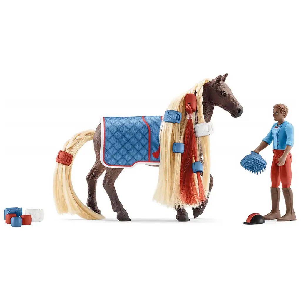 Schleich Horse Club: Красотите на София - Начален комплект с конете Лео и Роки с разресваща се грива (42586) изображение 3