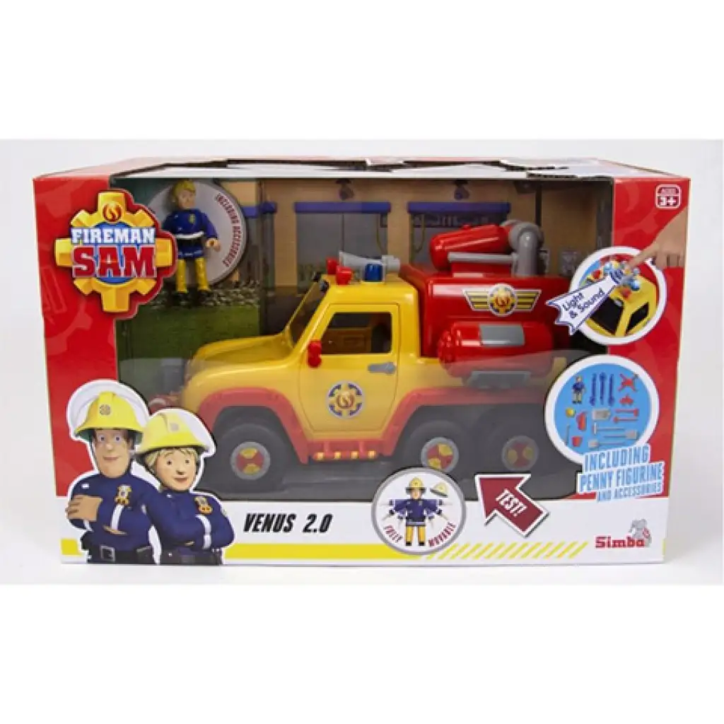 Сем пожарникът: Венера 2.0 пожарна кола с светлини и звук комплект за игра - Simba Toys изображение 1
