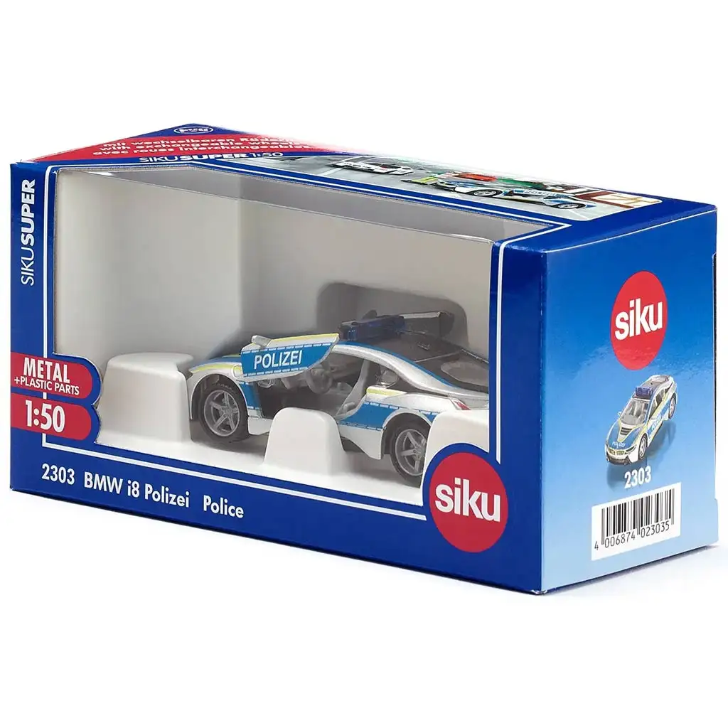 SIKU BMW i8 Полиция полицейска количка 1/50 изображение 5