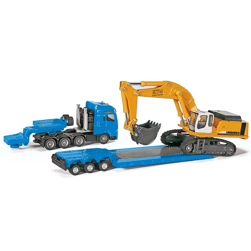 SIKU MAN тежкотоварен автомобил с Liebherr багер 1/87 изображение 2