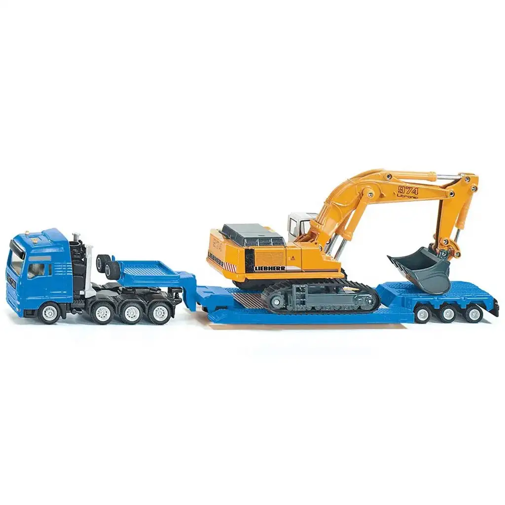 SIKU MAN тежкотоварен автомобил с Liebherr багер 1/87 изображение 1