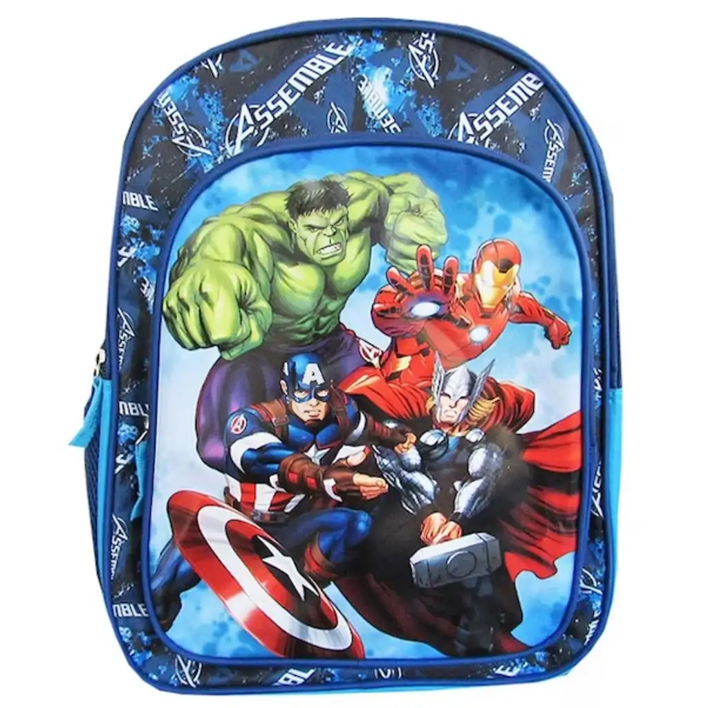 Синя раница Avengers, училищна чанта 37x28x13cm изображение 1
