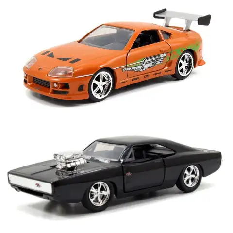 Смъртоносен капан: Двойна опаковка Dodge Charger R/T и Toyota Supra метални превозни средства 1/32 - Simba Toys изображение 2