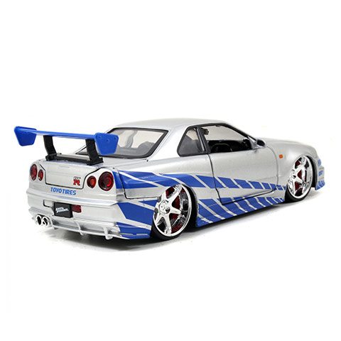 Смъртоносен мач: Brian's 2002 Nissan Skyline GT-R (BNR34) автомобилен модел 1/24 - Simba Toys изображение 3
