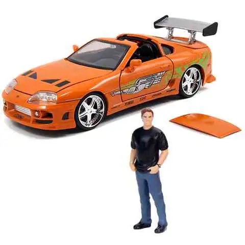 Смъртоносен забавление: Фигура на Брайън и модел на автомобил Toyota Supra 1/24 - Simba Toys изображение 2