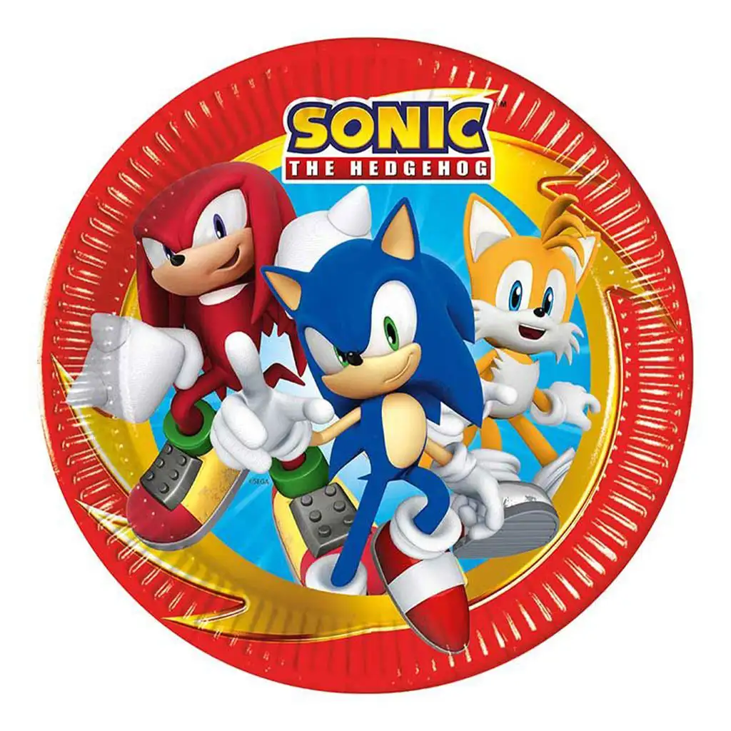 Sonic е таралежът комплект от 8 хартиени чинии с диаметър 23 см изображение 1