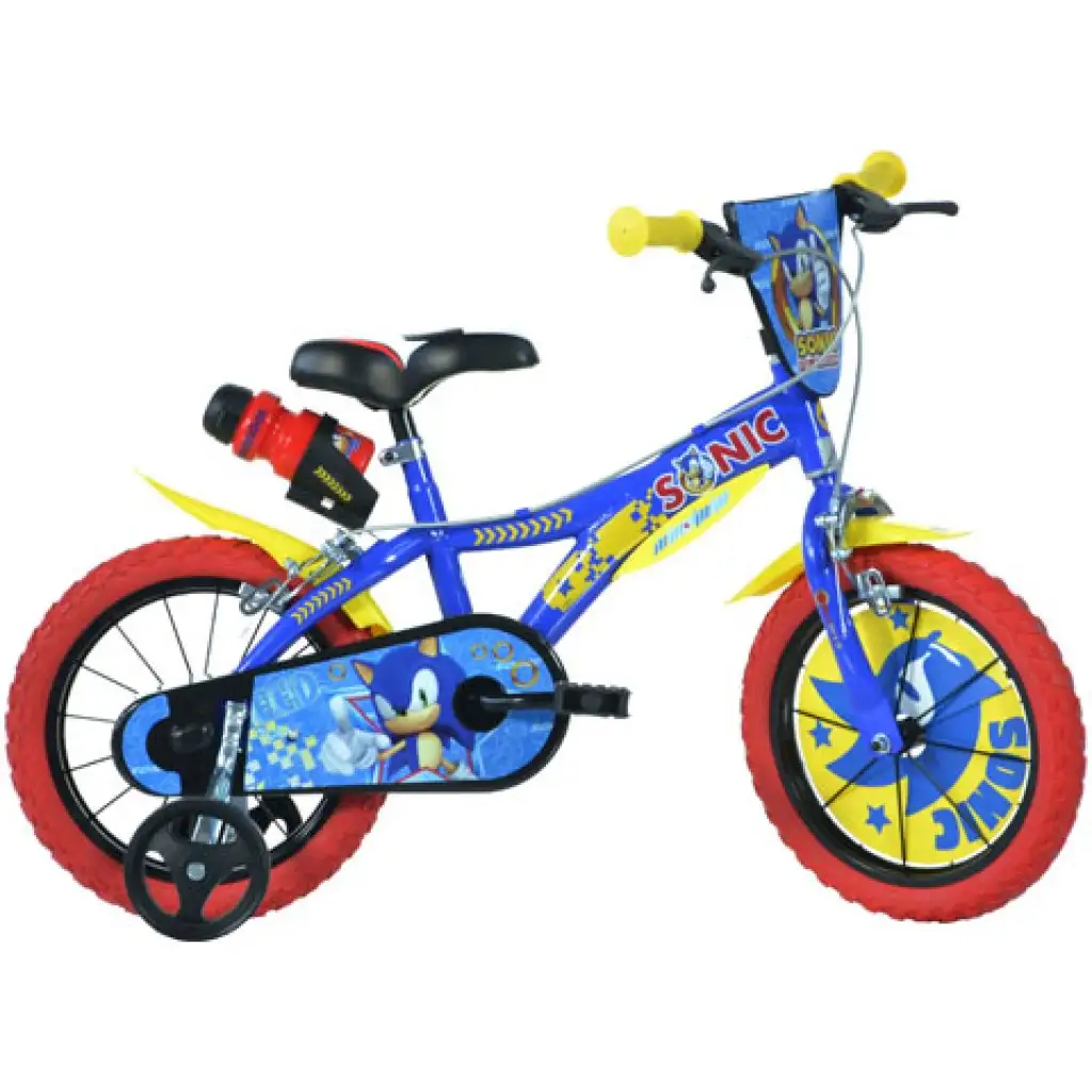 Соник синьо-жълт детски велосипед размер 14 - велосипед на Dino Bikes изображение 1