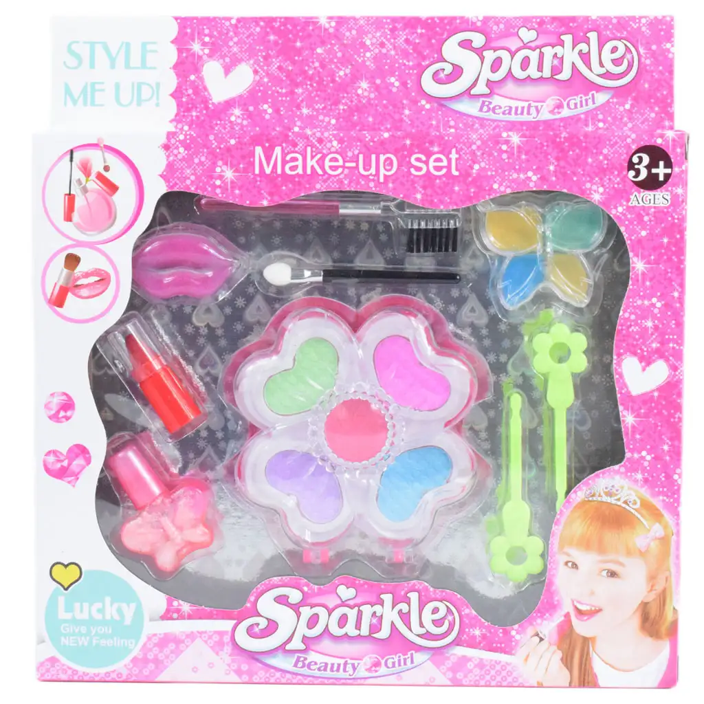 Sparkle Beauty Girl: Комплект за грим с гланцове за устни и палитра за грим изображение 5