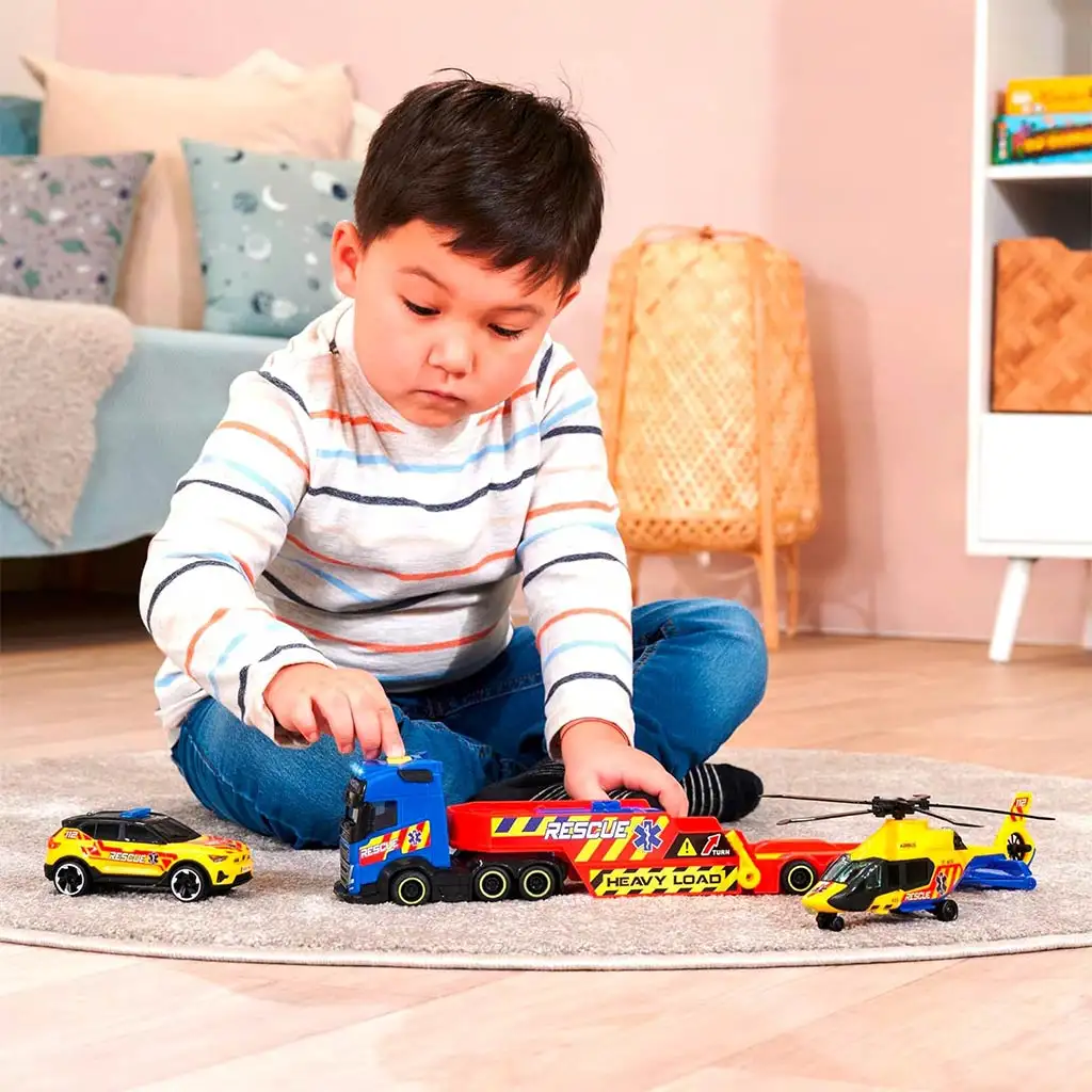 Спасителен камион с хеликоптер и кола - Dickie Toys изображение 4