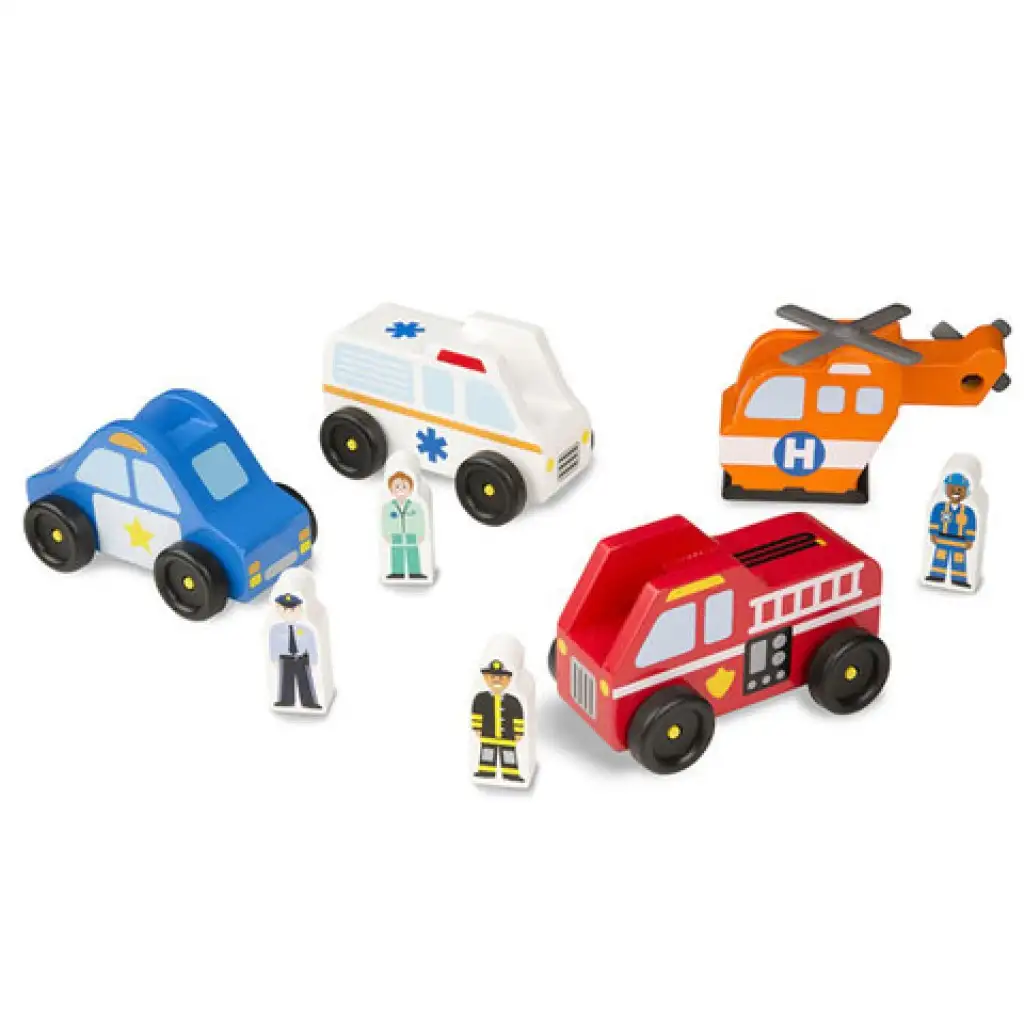 Спешни дървени превозни средства и фигурки - Melissa & Doug изображение 2