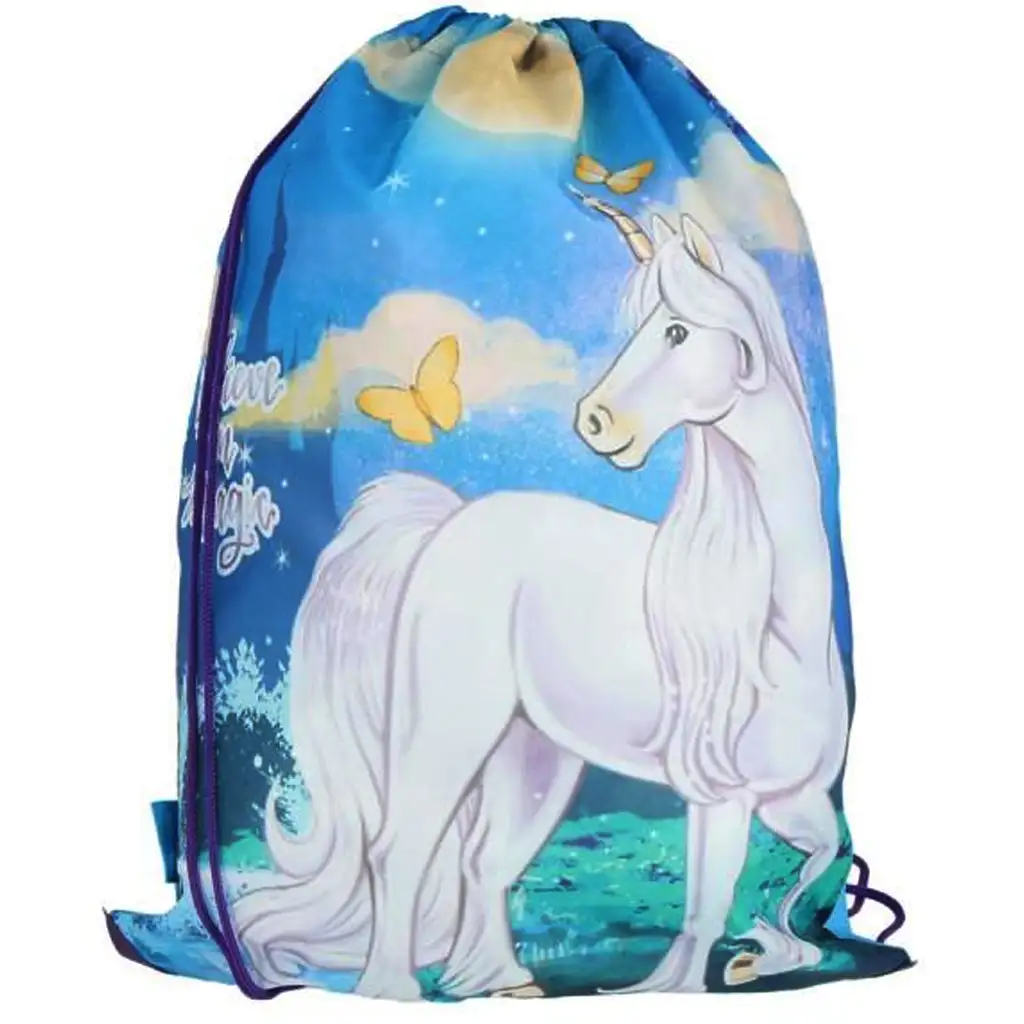 Spirit: Бял еднорог спортна чанта, спортен сак 47x34см изображение 1