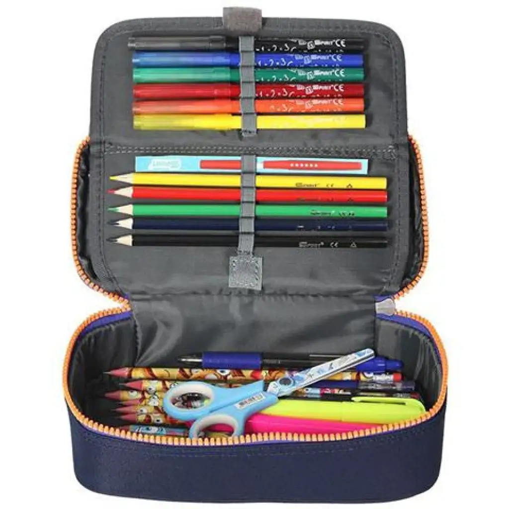 Spirit: My Bag индиго-синя овална несесер с оранжев цип изображение 3