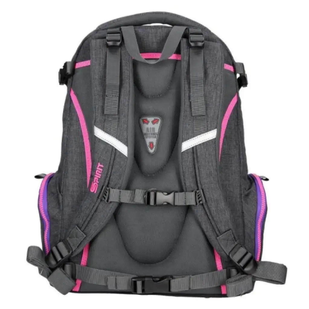 Spirit: Stinger тъмен сив-лилав премиум ергономичен училищен ранец 26x32x44cm изображение 4