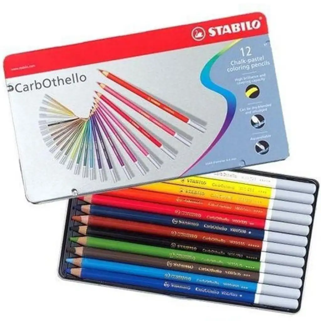 Stabilo: CarbOthello комплект от 12 цветни молива в метална кутия изображение 2